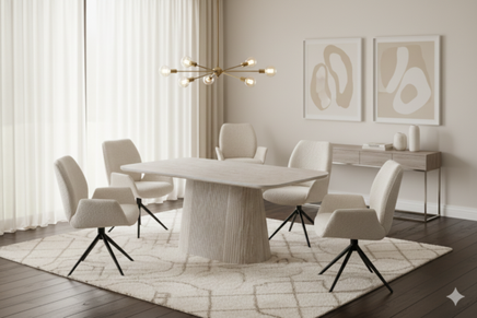 Davos Beige Oval Ceramic Dining Table 160cm | Contemporary Dining Set Collection