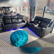 CNC FLORIDA 3+2 ELECTRIC LED RECLINING BLUETOOTH SPEAKER AIRE LEATHER SOFA