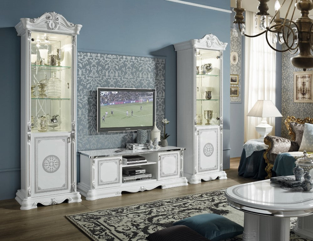 GRETA ITALIAN HIGH GLOSS WHITE-SILVER COFFEE TABLE TUTTOMOBILI DESIGN £399