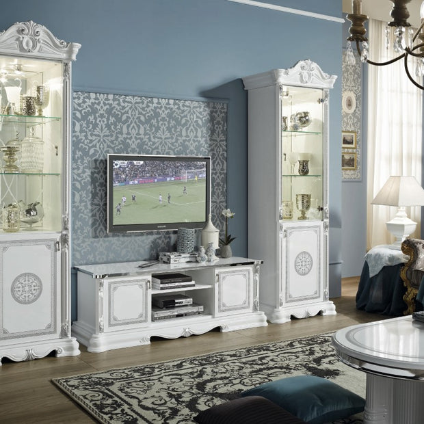GRETA ITALIAN HIGH GLOSS WHITE-SILVER COFFEE TABLE TUTTOMOBILI DESIGN £399