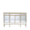 Beaumont Mirrored-Golden Trims 3 Drawer 4 Door Large Storage Sideboard Cabinet