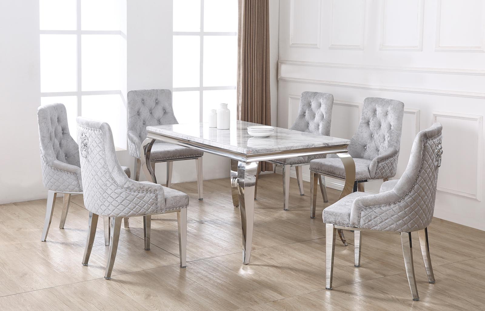 Bela Marble Stone Dining Table Set With 6 Chairs New Design OFFER PRICES