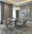 Gstaad Grey Extendable Stone Table with 4, 6 and 8 Swivel Chairs Collection