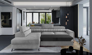 LAURENCE LARGE CORNER SOFA-BED PLUSH VELVET RIGHT HAND/LEFT HAND