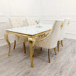 Louis Luxury Italian 1m 1.4m 1.6m 1.8m 2m White Glass Gold Dining Table