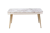 Luxe Dining Table with 6 Forma Chairs Grey/Gold