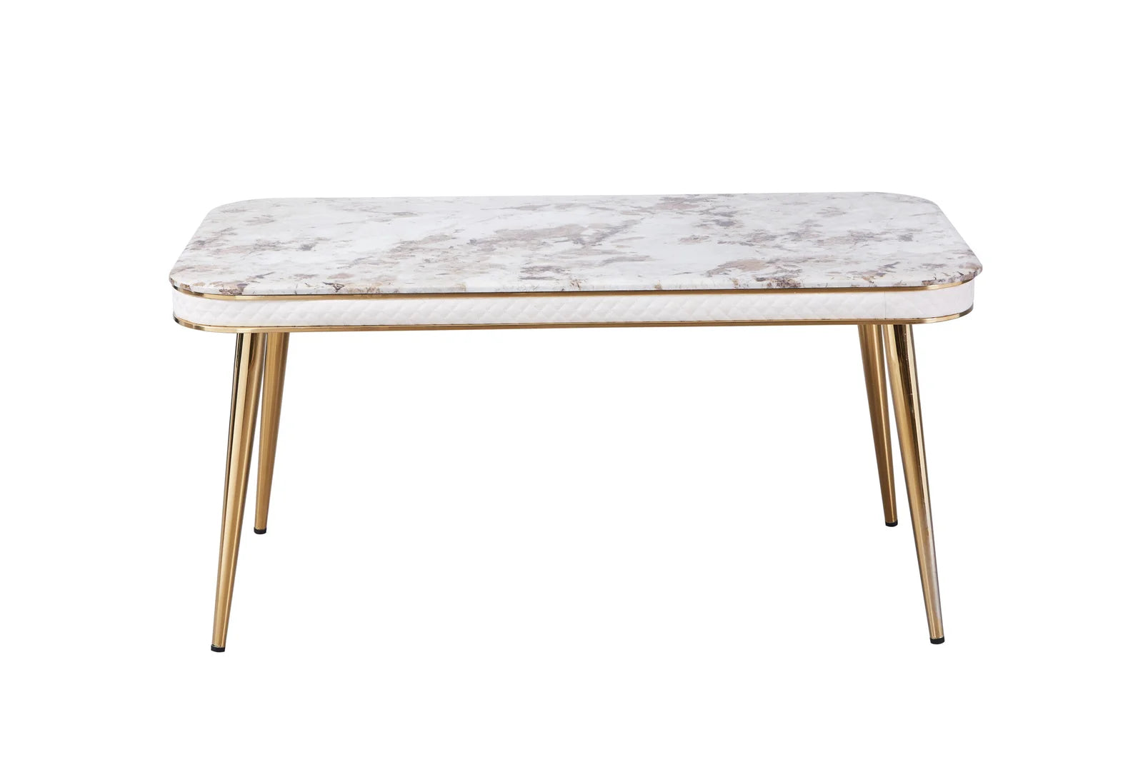 Luxe Dining Table with 6 Forma Chairs Grey/Gold