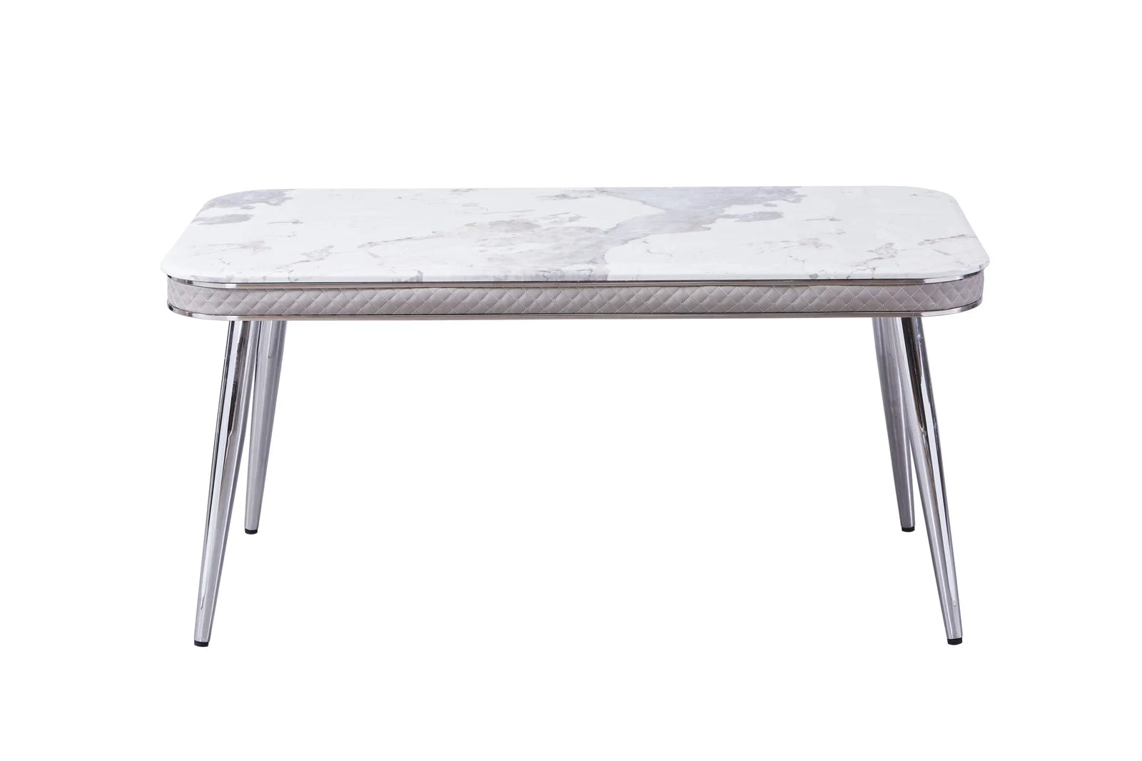 Luxe Dining Table with 6 Forma Chairs Grey/Gold