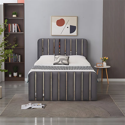 Linda Stripe Ottoman Strong Storage Bed Frame
