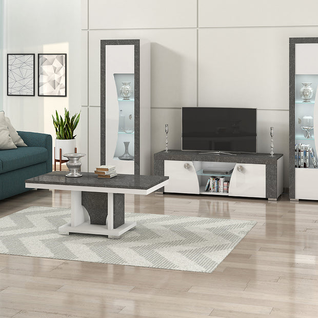 Smart Grey/White Italian LINUX H/Gloss Lounge/Living Room Furniture From San Martino