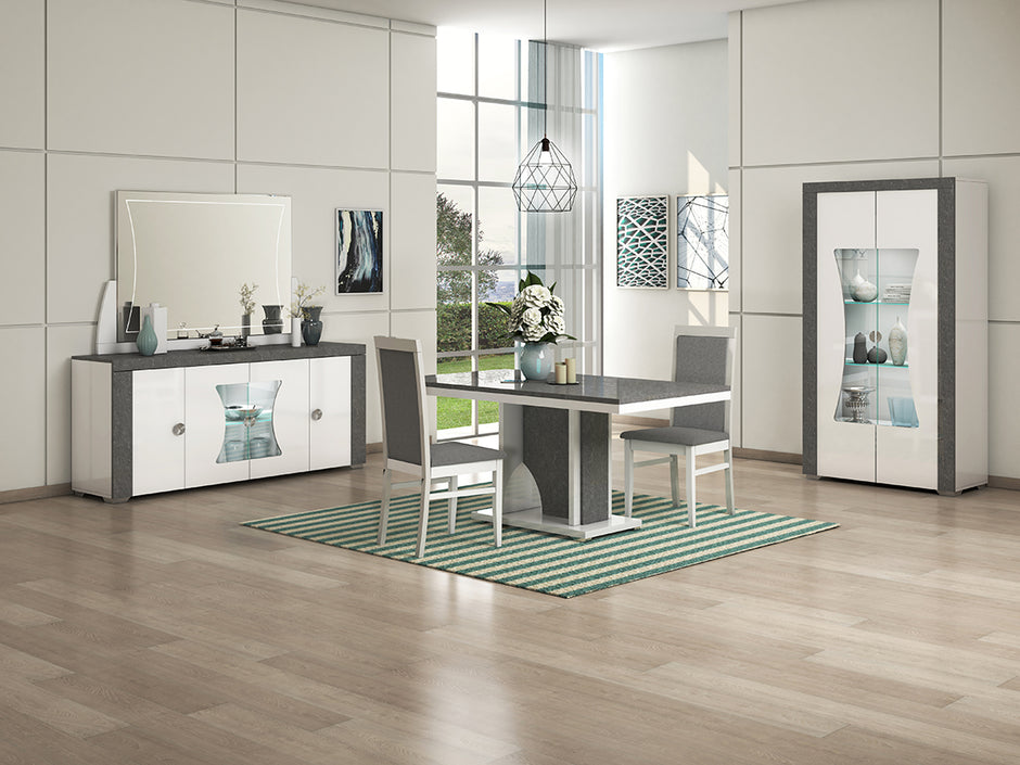 Smart Grey/White Italian LINUX H/Gloss Lounge/Living Room Furniture From San Martino