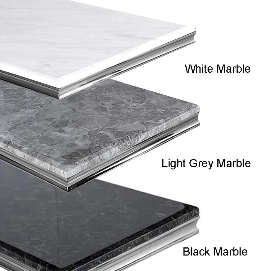 Arriana Chrome Legs Marble Top Coffee Table