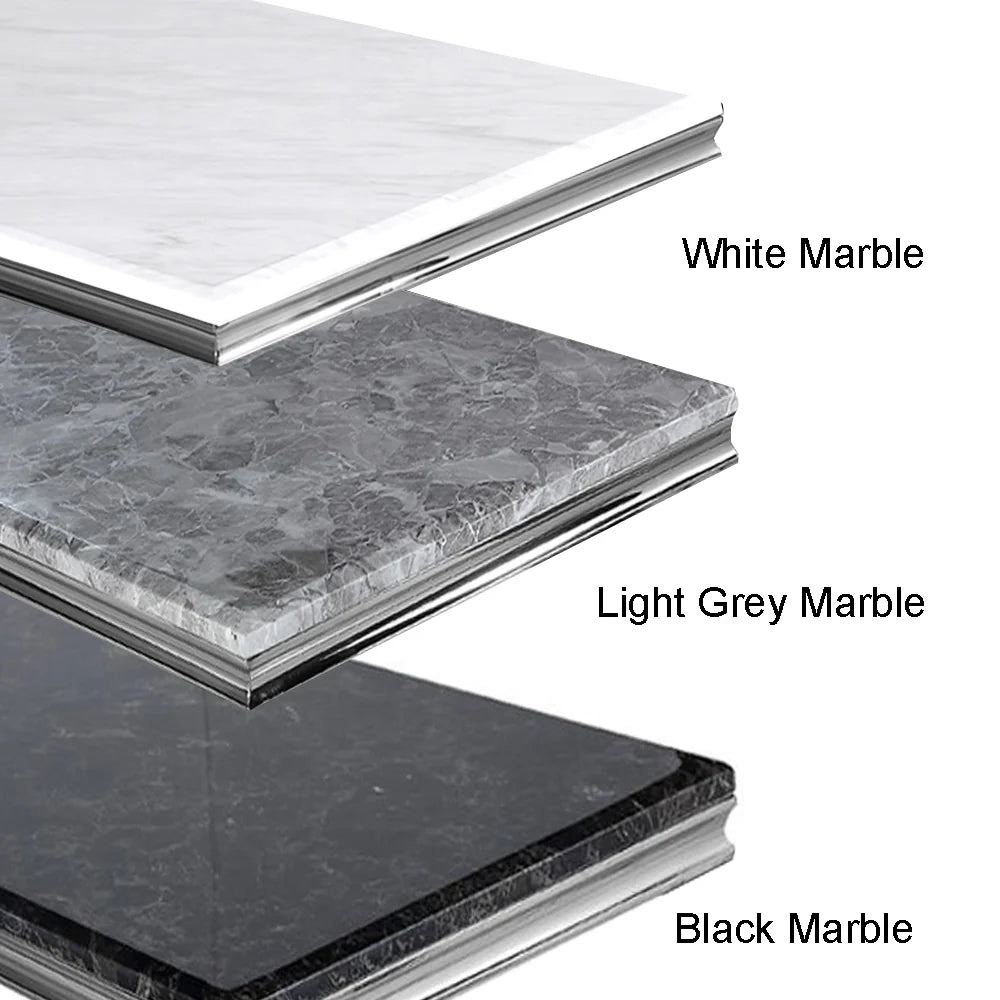 Arriana Chrome Legs Marble Top Coffee Table