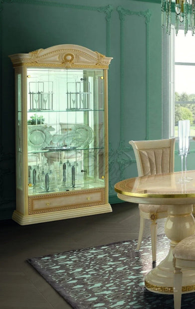 Luxury MEDUSA Italian Cream & Gold 2 Door Display Cabinet by Camel Group Italy