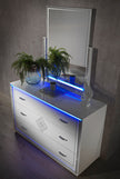 New Billionaire  With LED Lights High Gloss Italian Bedroom Set 6 Door wardrobe