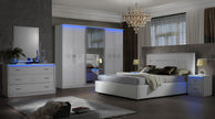 New Billionaire  With LED Lights High Gloss Italian Bedroom Set 6 Door wardrobe