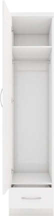 Nevada 1 Door 1 Drawer Wardrobe - White Gloss