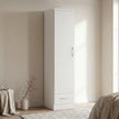 Nevada 1 Door 1 Drawer Wardrobe - White Gloss