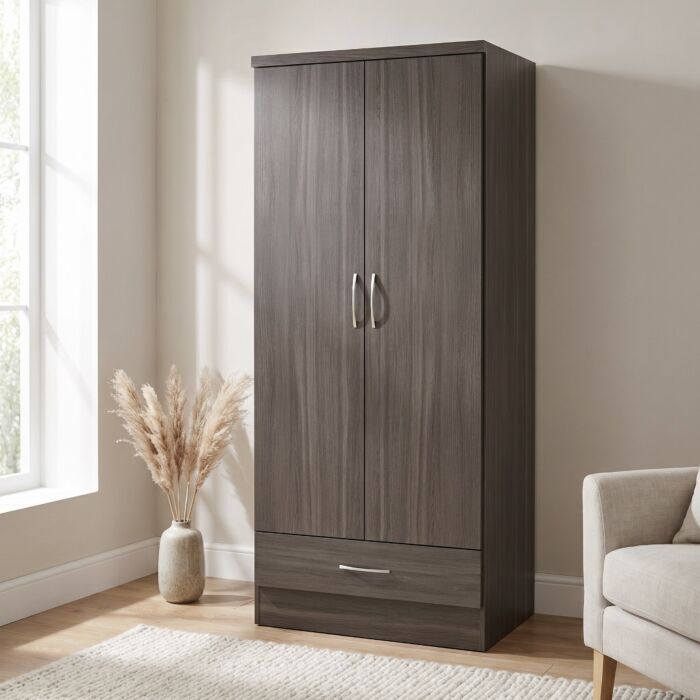 Nevada 2 Door 1 Drawer Wardrobe