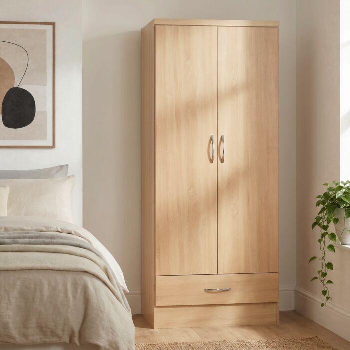 Nevada 2 Door 1 Drawer Wardrobe