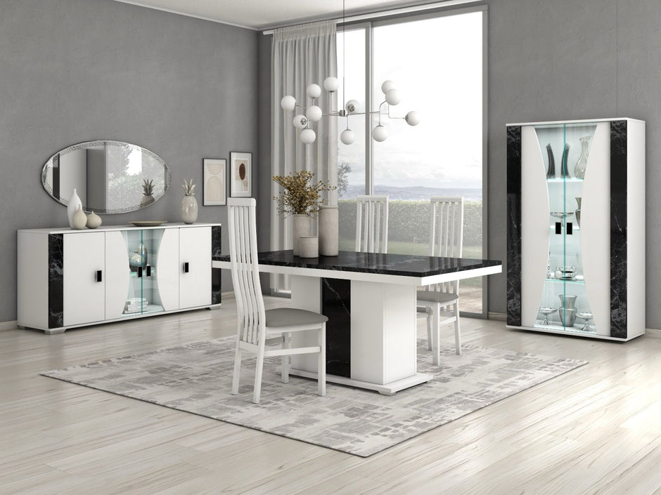 Nevada Marble Effect-White Italian H/Gloss Living Room Furniture From STM Design