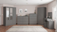 Nevada 3 Door 2 Drawer Wardrobe - 3D Effect Grey