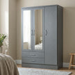 Nevada 3 Door 2 Drawer Wardrobe - 3D Effect Grey