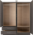 Nevada 4 Door 2 Drawer Wardrobe - Black Wood Grain