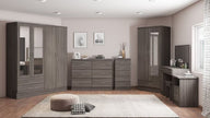 Nevada 4 Door 2 Drawer Wardrobe - Black Wood Grain