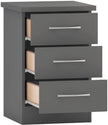 Nevada 2 Door 1 Drawer Wardrobe Bedroom Set - 3D Effect Grey