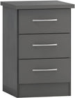 Nevada 2 Door 1 Drawer Wardrobe Bedroom Set - 3D Effect Grey
