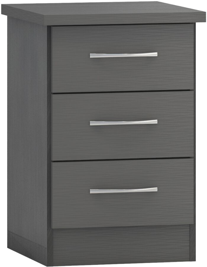 Nevada 2 Door 1 Drawer Wardrobe Bedroom Set - 3D Effect Grey
