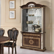 NEW VENUS ITALIAN WALNUT/GOLD ITALIAN HIGH GLOSS 2 DOOR DISPLAY CABINEt BEN COMPANY