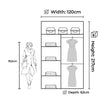 New York 2 Doors Sliding Mirrored Wardrobe 120cm