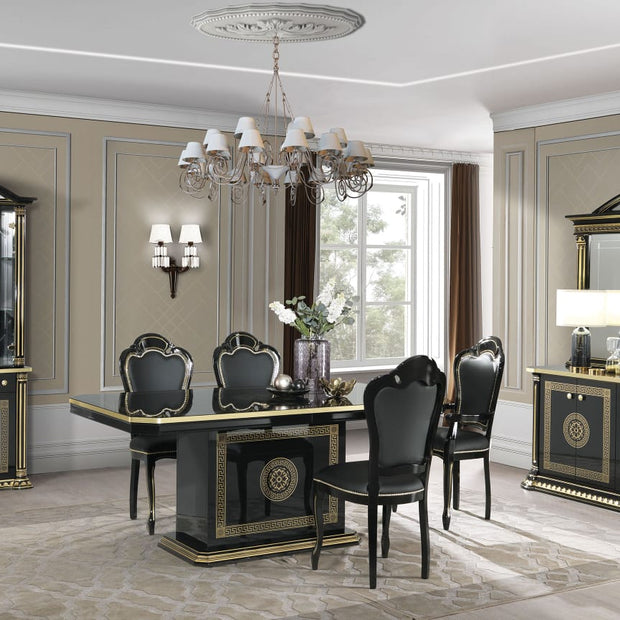 Aurora Versa Design Italian High Gloss Black-Gold Sideboard H2O Design