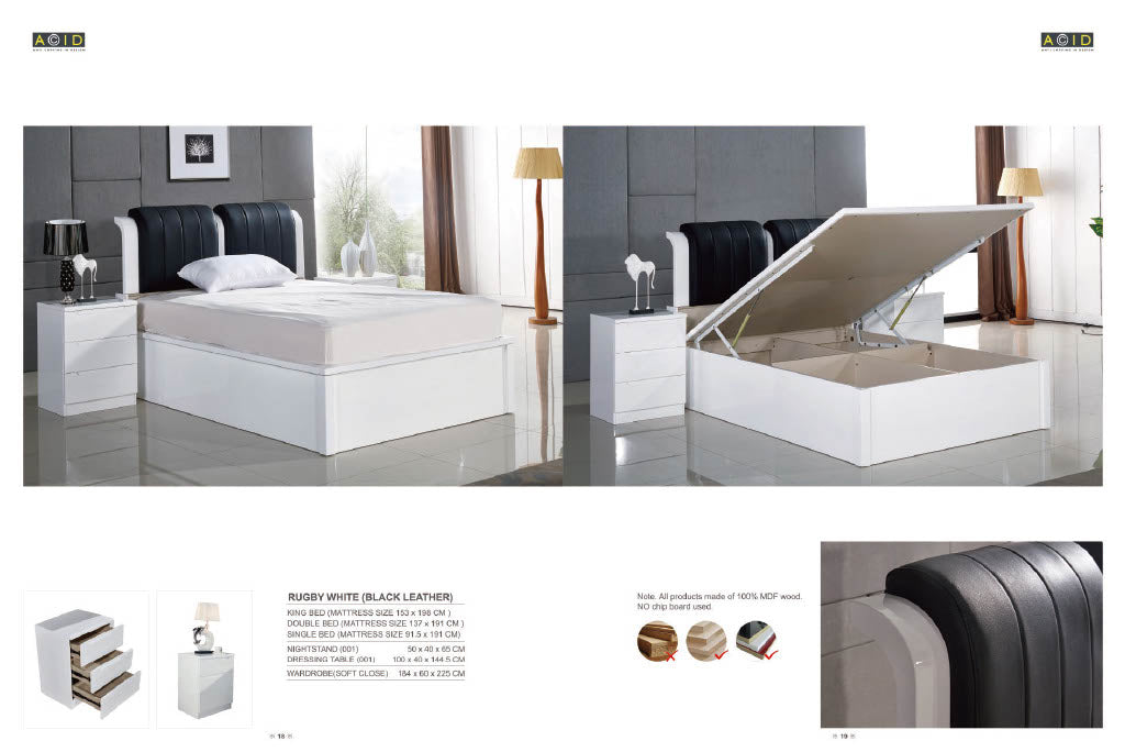Rugby Wooden Storage High Gloss Bed Frames Special Offer