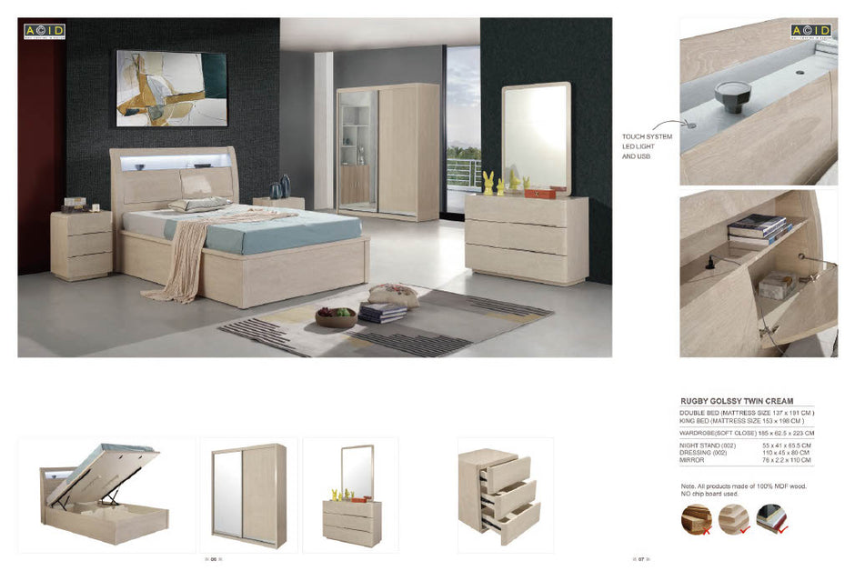 Rugby Wooden Storage High Gloss Bed Frames Special Offer