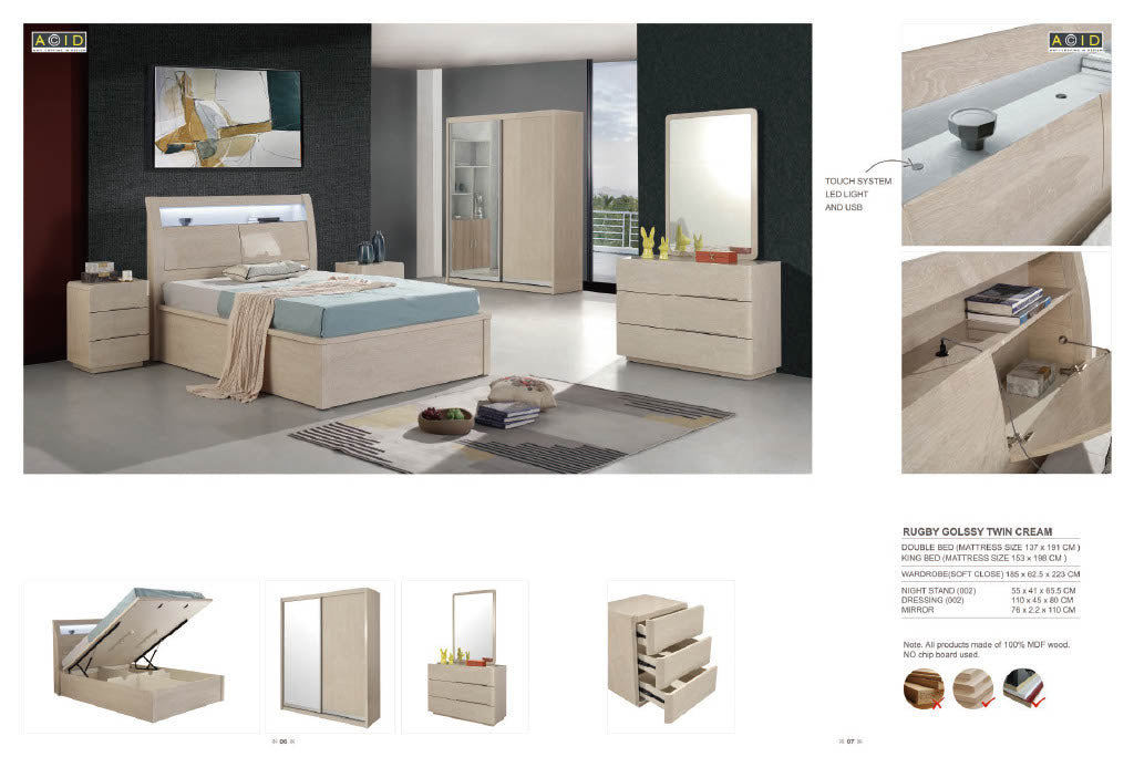 Rugby Wooden Storage High Gloss Bed Frames Special Offer