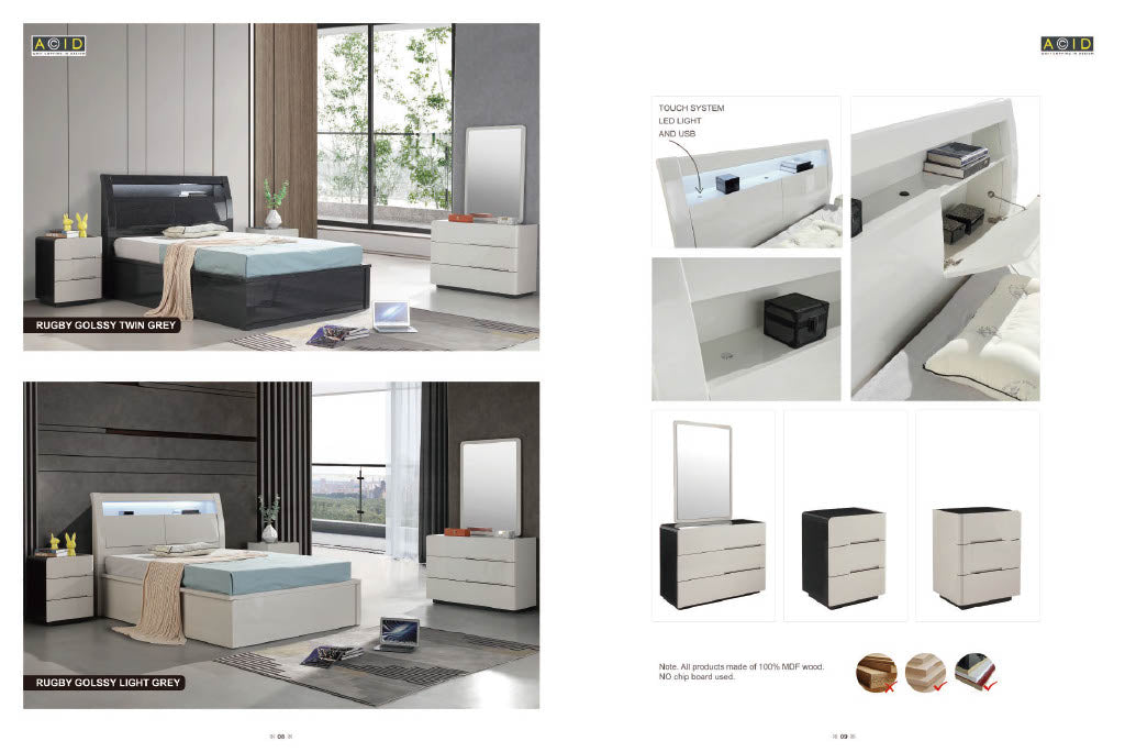 Rugby Wooden Storage High Gloss Bed Frames Special Offer