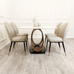 New Orion Gold Luxury Italian 1.8m White Marble Stone Dining Table +6 Chairs Set
