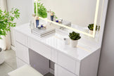 Paris High Gloss 7 Drawer  Dresser with LED Mirror