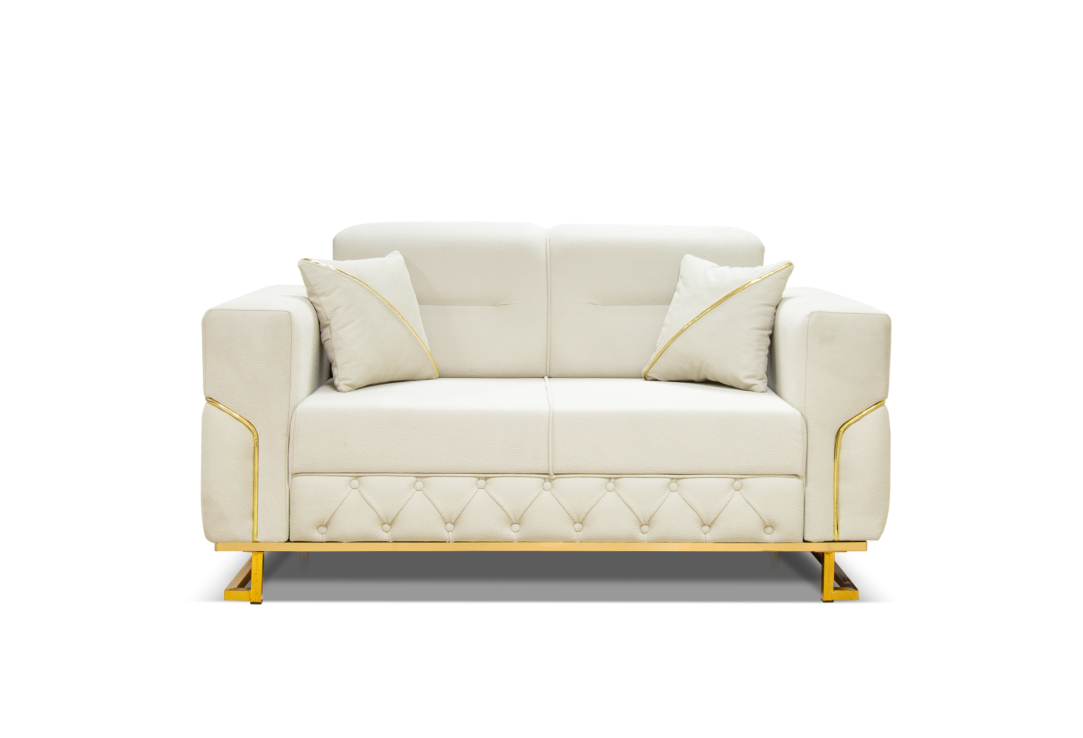 PARMA CHESTERFIELD CREAM-GOLD SOFA SET