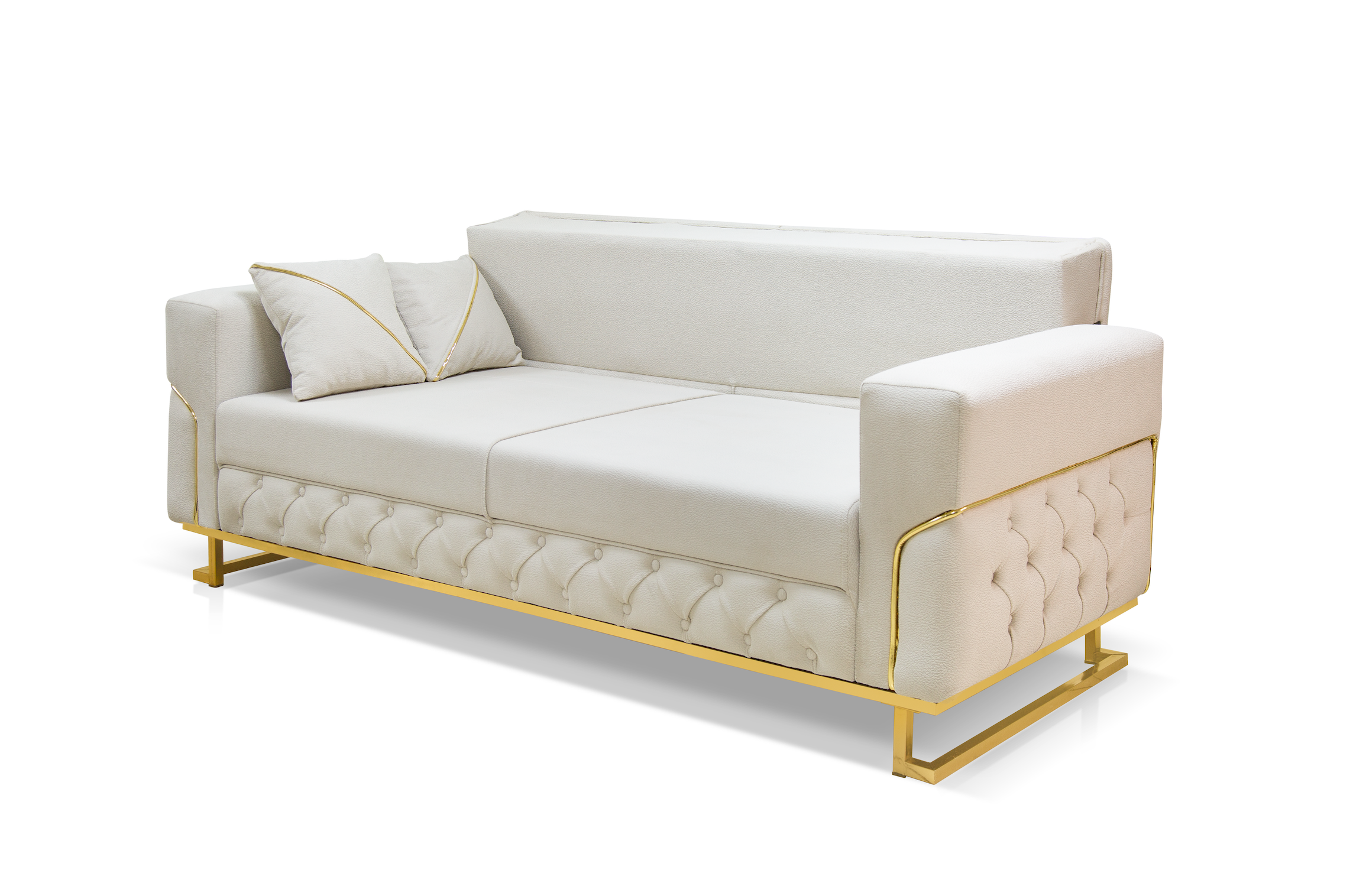 PARMA CHESTERFIELD CREAM-GOLD SOFA SET