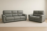 Paulo 3+2 Seater Genuine Leather Sofa Set Black