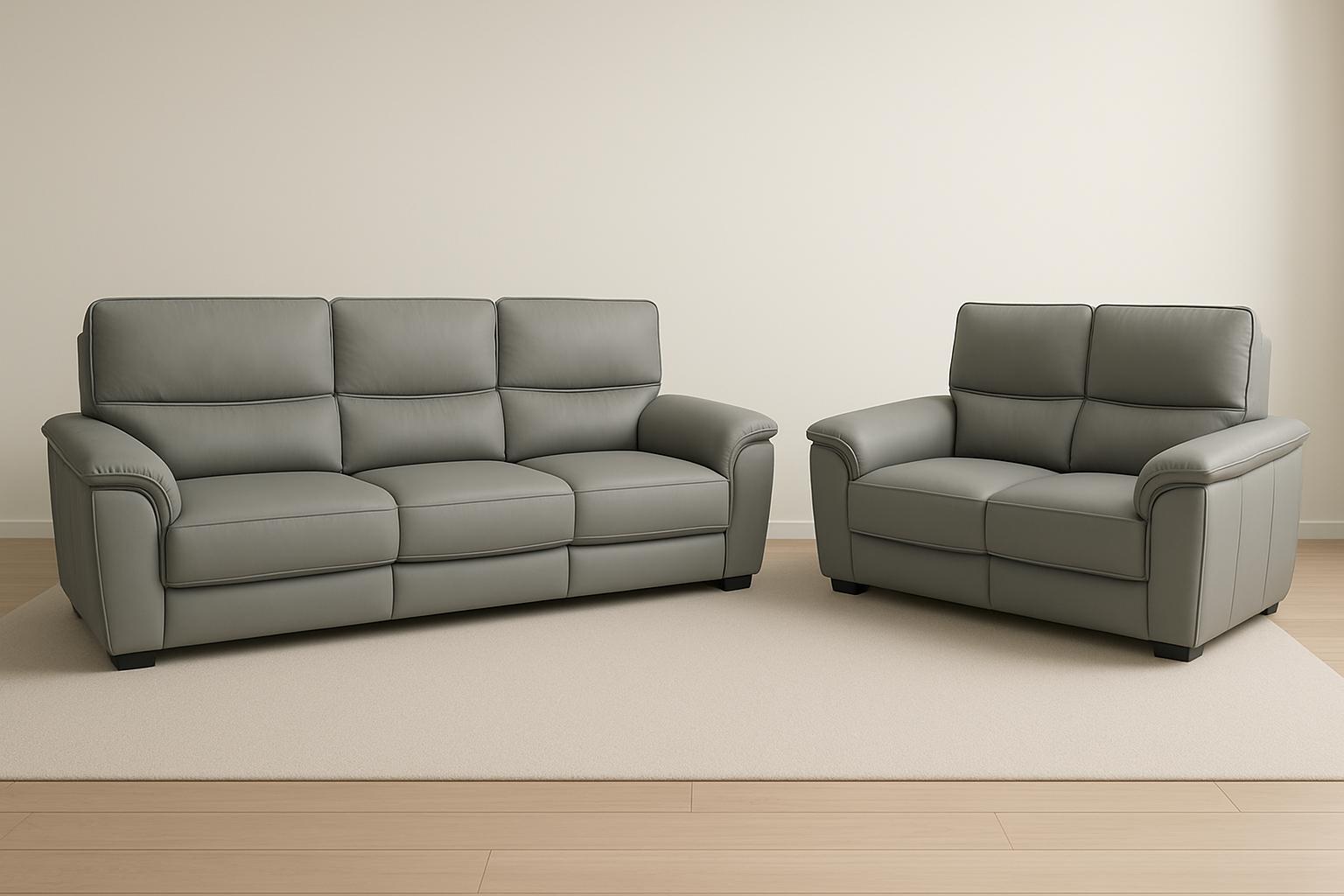 Paulo 3+2 Seater Genuine Leather Sofa Set Black