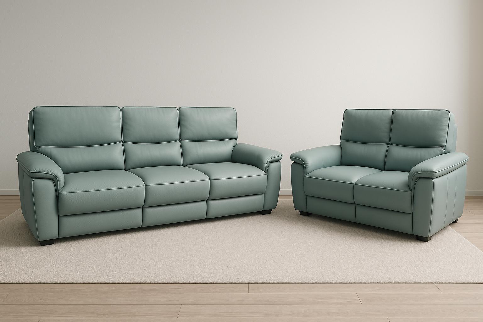 Paulo 3+2 Seater Genuine Leather Sofa Set Black