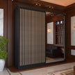 Royal Sliding Wardrobes Black 2 Door Minimalist Wide Mirrored Wardrobe 150cm