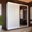 Royal Sliding Wardrobes Black 2 Door Minimalist Wide Mirrored Wardrobe 150cm
