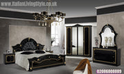 Stella Italian High Gloss 4 Door Wardrobe Bedroom Set Collection