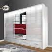 Sycylia Black High Gloss 3 Doors 4 Drawer Sliding Wardrobe 255cm